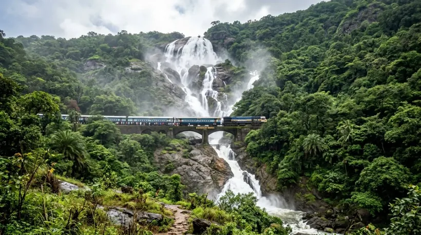 Dudhsagar Falls on the Goa and Karnataka border