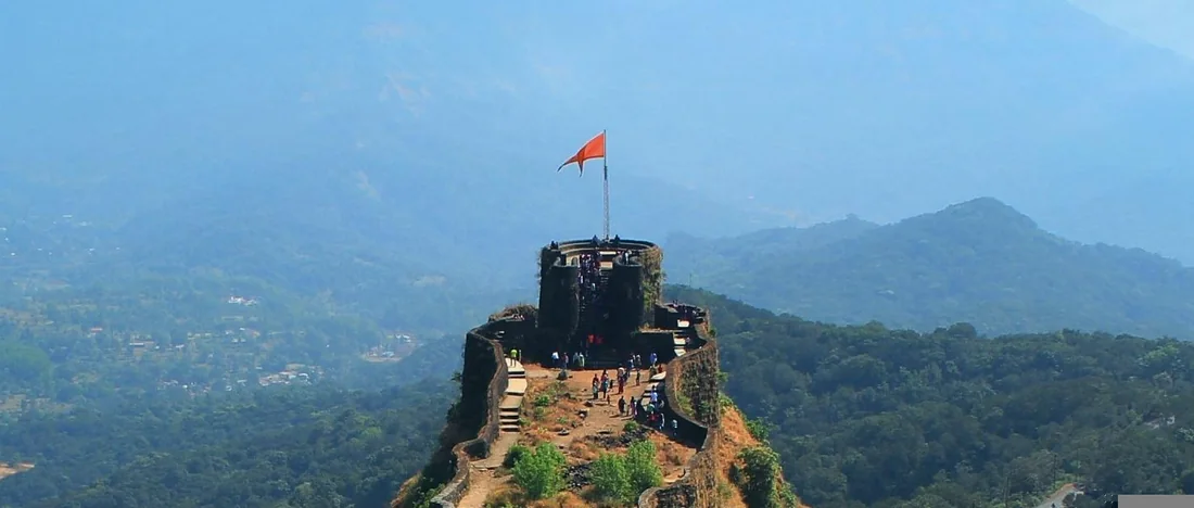 Pratapgad Fort on its ridge outside Mahabaleshwar