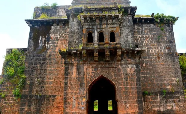 The stone gateway of Panhala Fort above Kolhapur